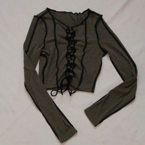 Shein Lace-up Crop Top